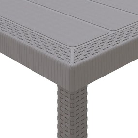 Kerti Asztal Világosszürke 250x100x73 cm Poly Rattan, Kerti Asztal Világosszürke 100x100x73 cm Poly Rattan, Kerti Asztal Világosszürke 150x100x73 cm Poly Rattan
