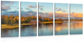 5-részes kép naplamente tónál