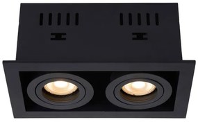 Lucide 09926/02/30 - Beépíthető lámpa CHIMNEY 2xGU10/50W/230V fekete
