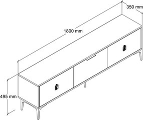 Neva TV-állvány, 180 cm – TR707DWL1166