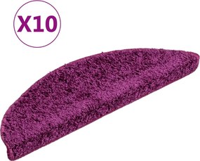vidaXL 10 db lila félkör alakú lépcsőszőnyeg 56 x 17 x 3 cm