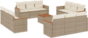 vidaXL 13 részes bézs polyrattan kerti ülőgarnitúra párnákkal