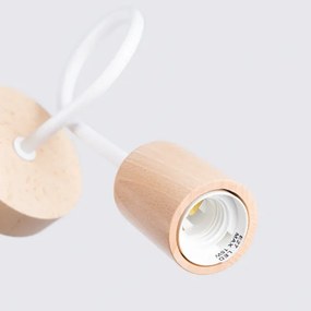 Sollux SL.1473 - Fali lámpa EMBER 1xE27/15W/230V fehér/bézs/bükkfa