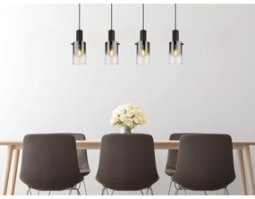 Globo 15907-4H - Csillár zsinóron FLORENTINA 4xE27/40W/230V fekete