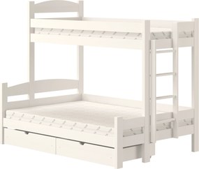 Lovic jobb oldali emeletes ágy fiókokkal - fehér, 80x200/140x200
