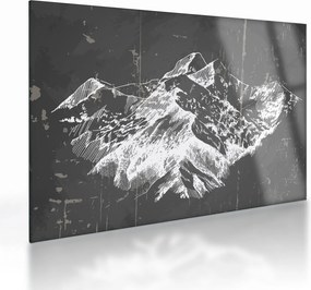 Üveg kép - Hegyek illusztrációja (70x50 cm)