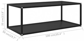 322898 Coffee Table Black 100x50x35 cm Tempered Glass