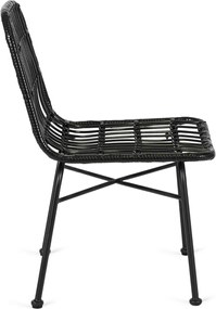 Rattan szék fekete színben WALDI