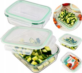 Ebédbox Hermetikus Üveg Tartály élelmiszer tárolására 1000ml 1 L