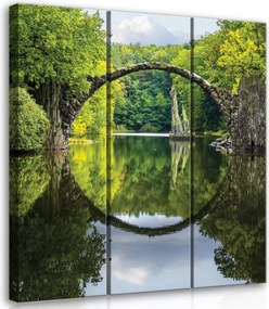 Vászonkép 90x100 Ördöghíd Rakotzbrücke Kromlau Szászország Németország híd