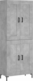 vidaXL betonszürke szerelt fa magasszekrény 69,5 x 34 x 180 cm