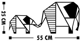 Elephant fekete fali dekoráció - Wallity