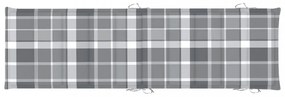 szürke kockás oxford szövet napozóágy párna 186 x 58 x 3 cm