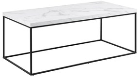 Fehér dohányzóasztal márvány dekoros asztallappal 55x110 cm Barossa – Actona