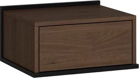 Zenar fali éjjeliszekrény fiókkal 50 cm - elegáns dió / fekete