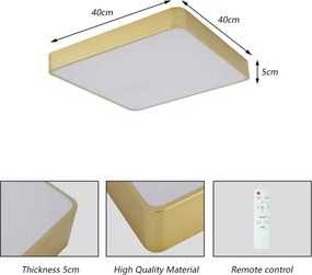 Brilagi-LED dimmelhető mennyezeti lámpa POOL LED/36W/230V 3000-6000K 40x40 cm arany+távirányító