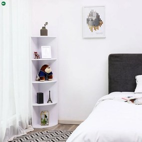 Könyvespolc, tárolópolc, fehér 129x30x30cm