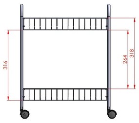 Greg gurulós kétszintes polc, hossz 41 cm - Metaltex