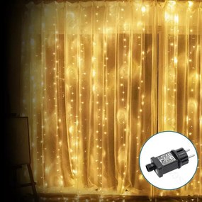 LED karácsonyi fényfüggöny világítás 2*2m meleg fehér MAX.3,6W IP44