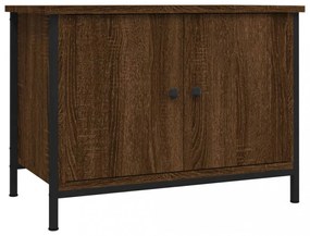 barna tölgyszínű szerelt fa TV-szekrény ajtókkal 60x35x45 cm