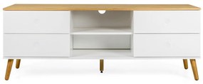 Dot fehér TV-állvány tölgyfa dekorral, szélesség 162 cm - Tenzo