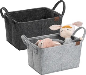 Kela Fay tárolókosár fogantyúval ,sötétszürke, 35 x 25 cm,