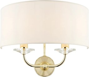 ENDON 70562 NIXON Kristály Fali Lámpa Antik fehér, Sárgaréz E14 IP20