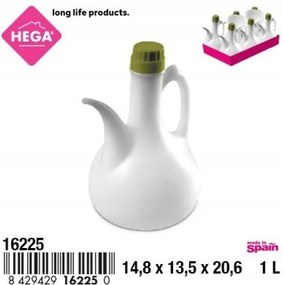 1 L-es fehér olajpalack ergonomikus fogantyúval