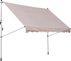 Outsunny Kézi Kurblis Állítható Magasságú Arctikuláris Napellenző, Szennytaszító, Időjárásálló Erkély Napellenző 150 cm Széles Teraszhoz | Aosom