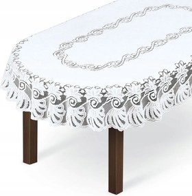 Mg 254211 Abrosz jacquard 150x300 ovális Fehér lengyel