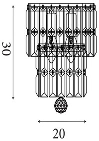 Searchlight 61321-2AB - Fali lámpatest EMPIRE 2xE14/7W/230V IP44