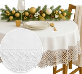 Fehér abrosz ovális 140x220 karácsonyra
