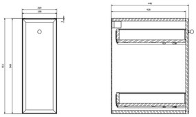 Cersanit S1022-006 - Falra szerelhető fürdőszobai szekrény MILLE 20x45 cm matt fehér
