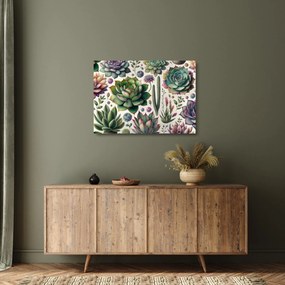 Üveg kép - Pozsgás növények (70x50 cm)
