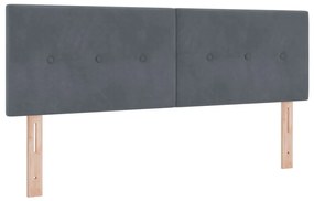 Fejtámla Gombos Párnázott Sötétszürke 140 cm Bársony