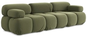 Világoszöld bársony moduláris kanapé 285 cm Lokua – Makamii