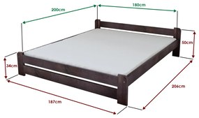 Emily ágy 180x200 cm, diófa Ágyrács: Lamellás ágyrács, Matrac: Deluxe 10 cm matrac