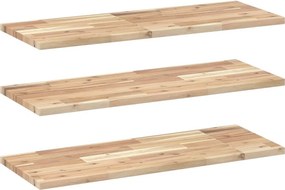 vidaXL 3 db kezeletlen tömör akácfa függőpolc 80 x 30 x 2 cm