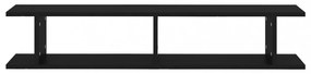 2 db fekete forgácslap fali polc 105 x 18 x 20 cm