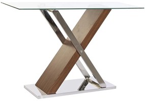 Modern design acél konzolasztal üveg lappal