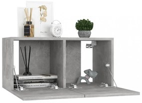 2 db betonszürke függő TV-szekrény 60 x 30 x 30 cm