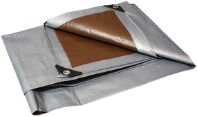 Takaró ponyva szürke - barna 6x12 m 210 g/m2