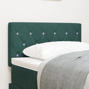 Fejtámla Kristály Gombos Párnázott Sötét Zöld 80 cm Bársony