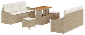 vidaXL Kerti Kanapé Szett párnával tárolóval 9 pcs Beige és krém