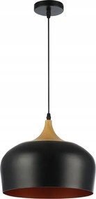 Függőlámpa Led E27 Lumina Csillár Fekete Fa Arany Réz