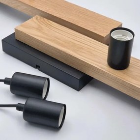 Csillár zsinóron CORTINA 4xE27/15W/230V fekete/tölgy