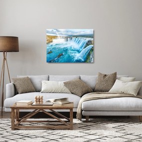 Üveg kép - Godafoss vízesés (70x50 cm)