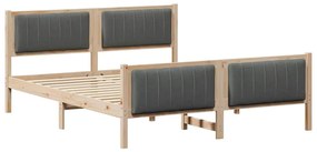 Ágykeret barna és sötétszürke 160 x 200 cm Tömör fenyőfa