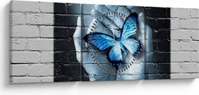A pillangó képe a falon (órával) (90x30 cm)