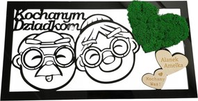 Nagyszülők napi képkeret , nagymama napja, nagypapa napja, moha mintás képkeret